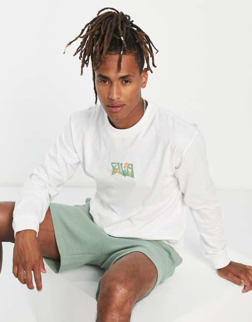 Fila - Langærmet T-shirt med print bagpå i råhvid - Kun hos ASOS, 3 af 4