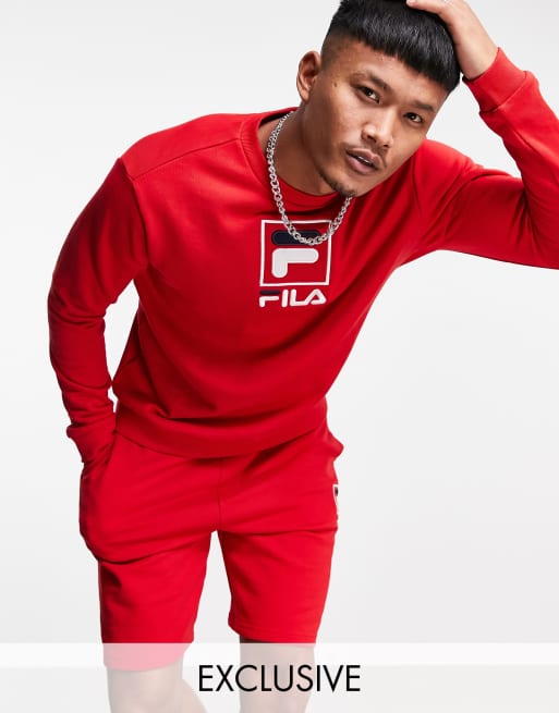 Fila sweatshirt red hot sale