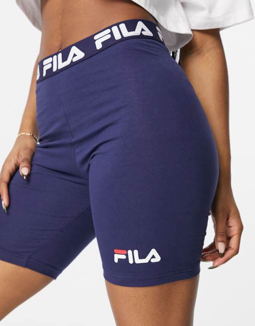 Fila – Leggings-Shorts mit Logoband in Marineblau, exklusiv bei ASOS, 3 von 4
