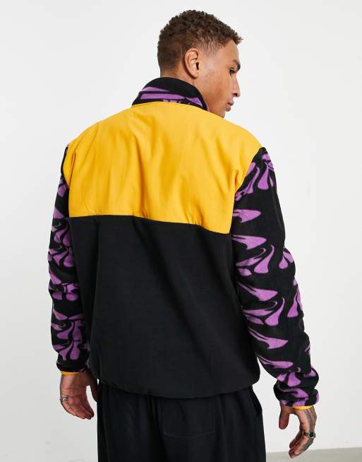 Fila - Lilla fleece med halv lynlås og farveblok-design, 3 af 4