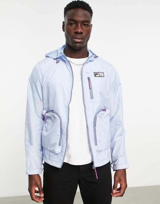 Ruckus kontoførende filosofisk Fila logo jacket with zip pockets in blue | ASOS