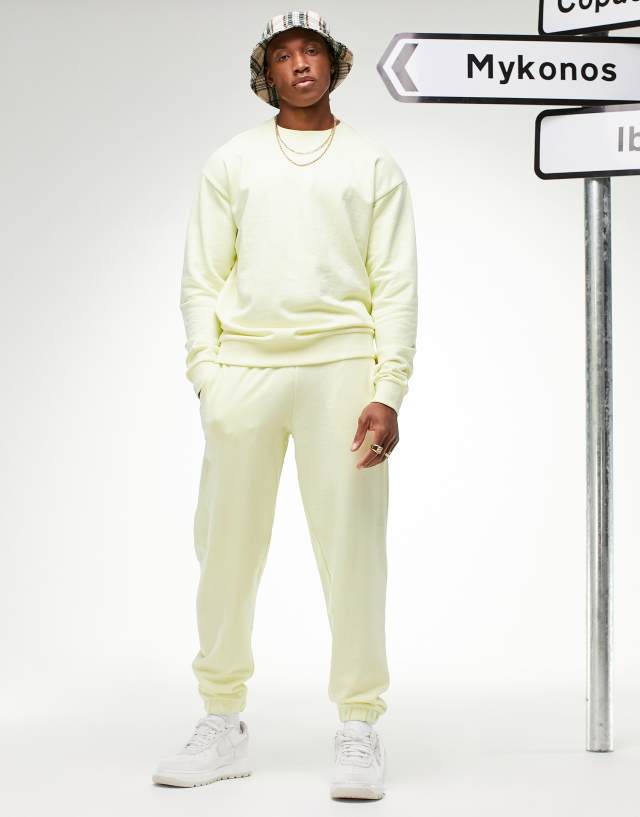 Fila logo sweatpants in yellow - Exclusive to ASOS