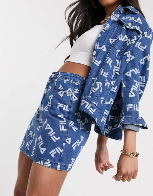 Fila – Set i denim med strasslogga baktill, 2 av 3