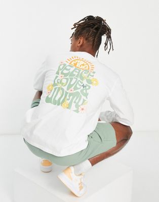 Fila long sleeve t-shirt back print in off white - exclusive to ASOS