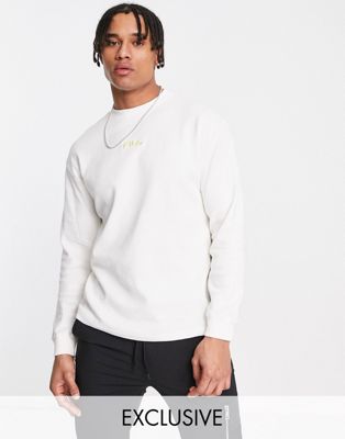 Fila long sleeve t-shirt in off white Exclusive at ASOS