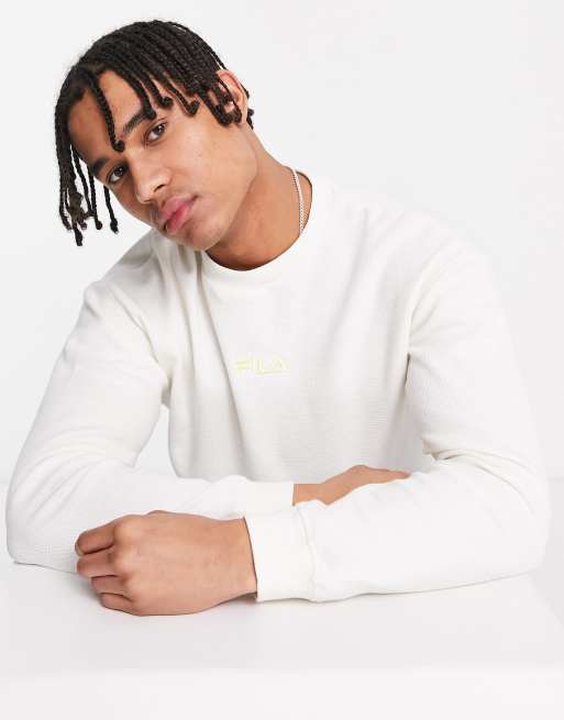 White fila shirt long on sale sleeve