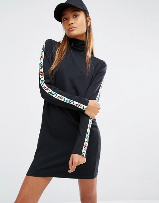 Fila | Fila Long Sleeved Dress With Roll Neck And Logo Tape Detail