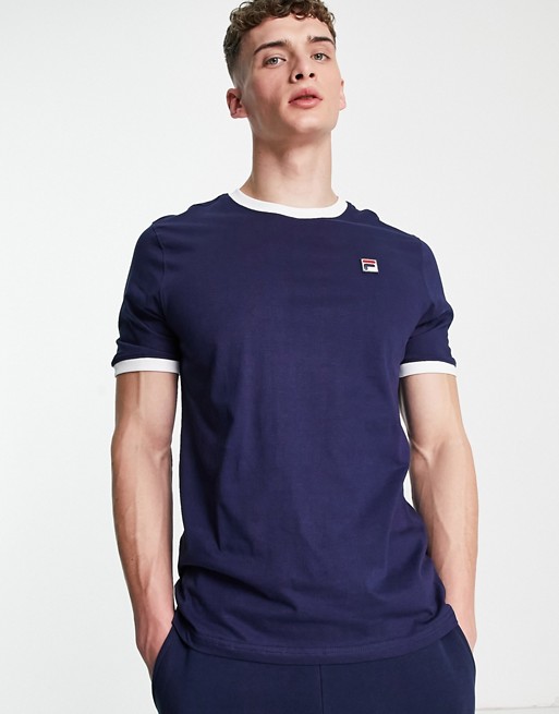Fila Marconi box logo ringer t-shirt in navy