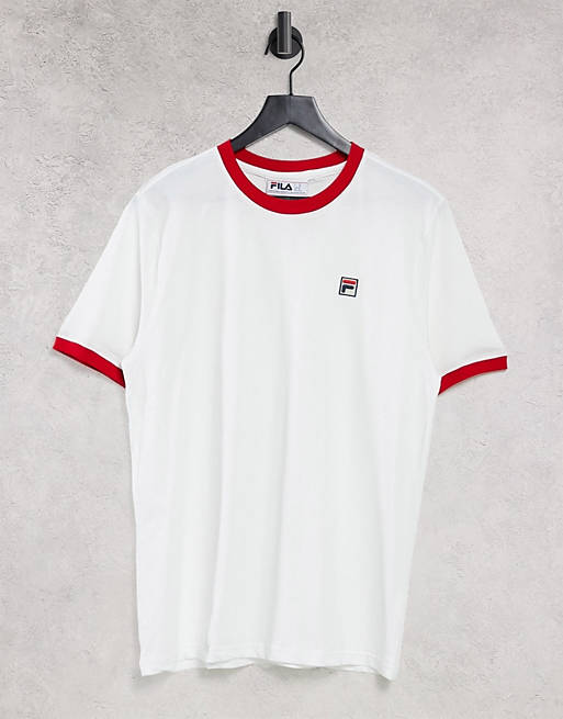  Fila Marconi box logo ringer t-shirt in white 