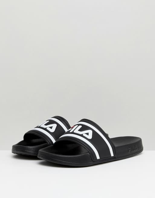 Fila Morro Bay logo sliders in black