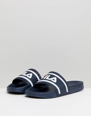 Fila - Morro Bay - Slippers met logo in marineblauw