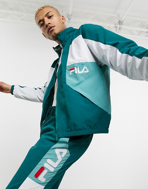 Fila Obasi tracktop with panel detail in green