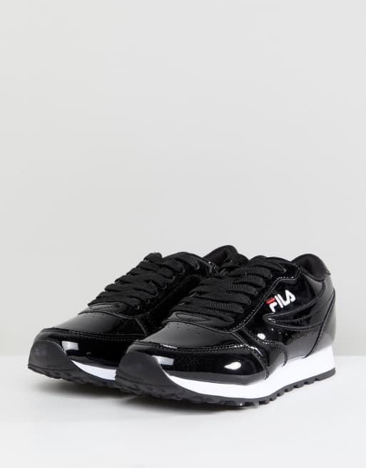 Fila Orbit Trainers In Black Patent