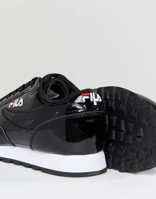 Fila black shop patent trainers