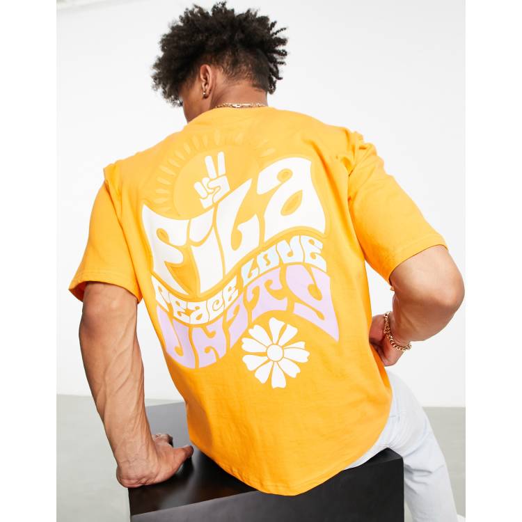 Fila Oversize T Shirt in Orange mit Ruckenprint exklusiv bei ASOS ASOS