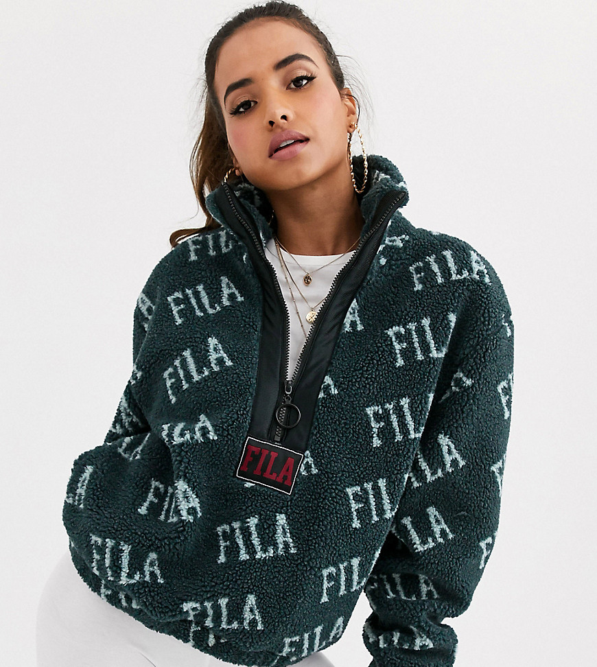Fila - Oversized fleece med logo overalt-Multifarvet