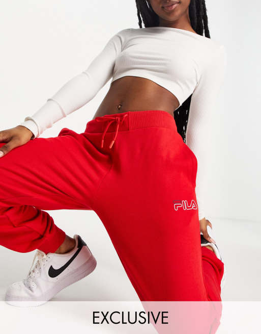 Red on sale fila joggers