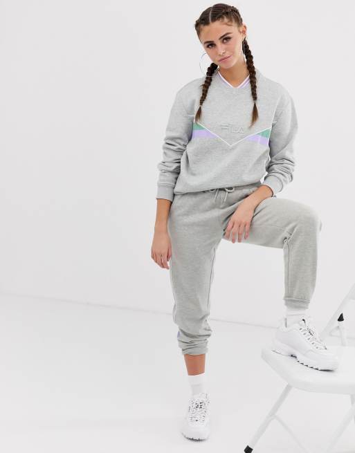 Grey fila hot sale joggers