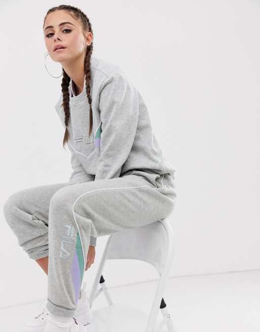 Fila oversized tracksuit bottoms with neon piping co ord ASOS