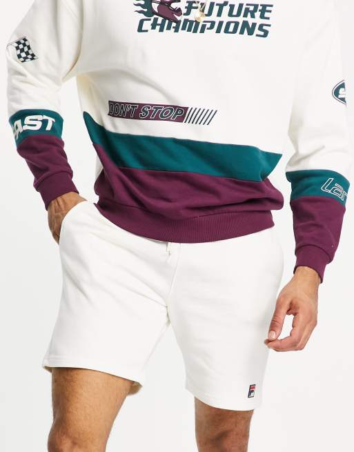 Fila - Pantaloncini in jersey écru con logo