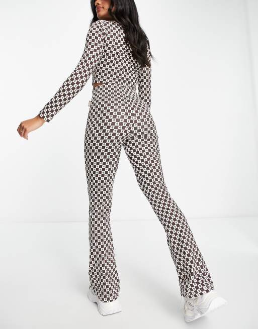 Fila Pantaloni a zampa marroni rétro ASOS