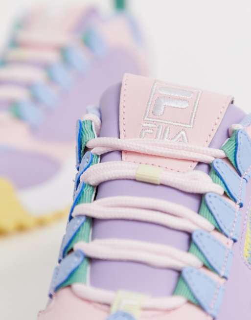 Fila Pink Lilac and Yellow Disruptor 3 Zip Sneakers