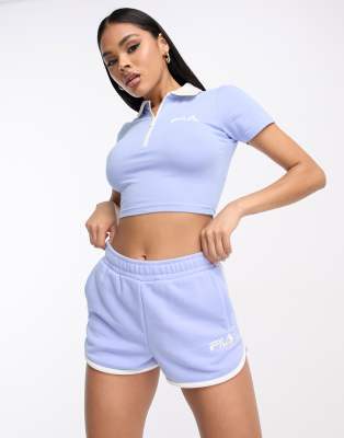 Fila piping shorts in blue - ASOS Price Checker