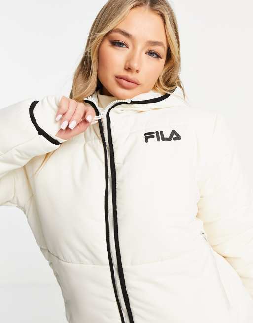 Puffer Jacket Giubbotto Fila Bianco Fila Piumino Color Block