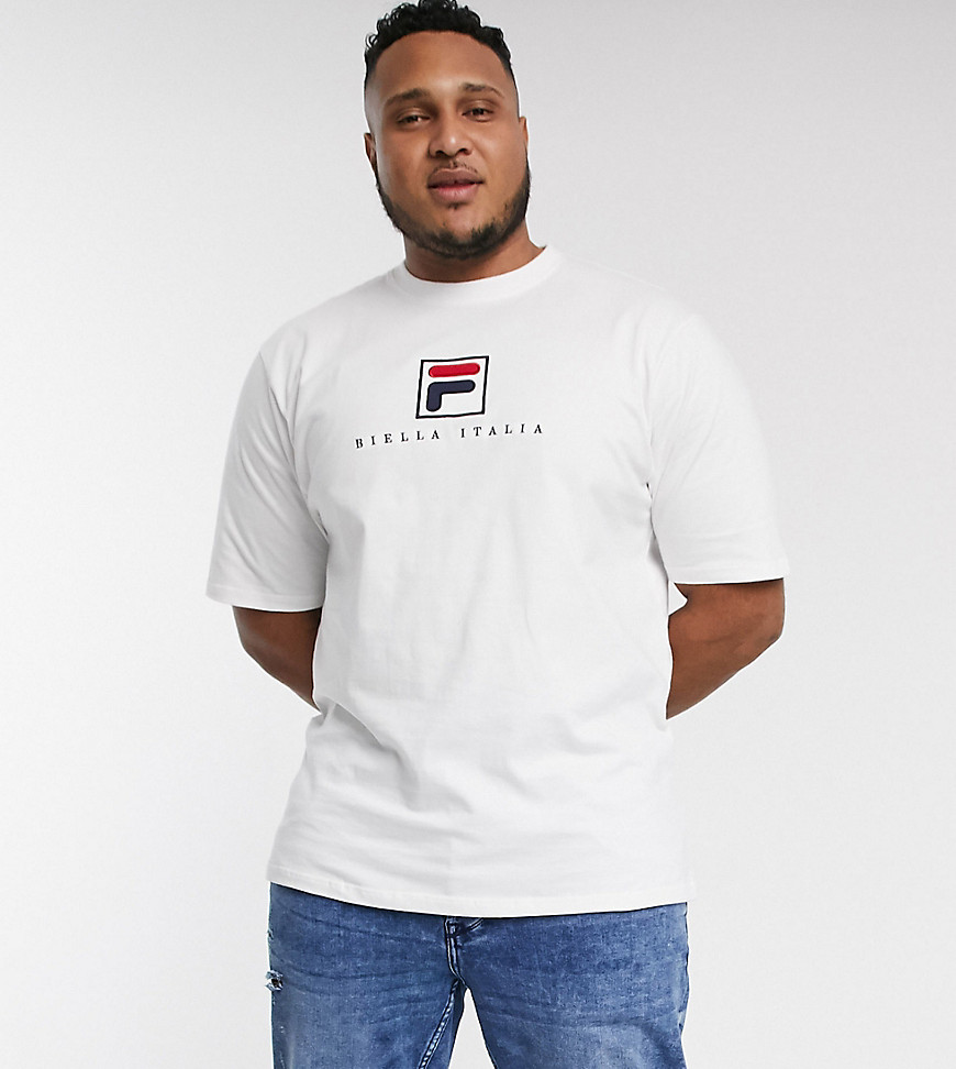 Fila Plus Blade archive logo t-shirt in white exclusive at ASOS