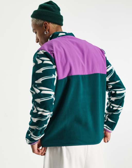 Fila - Polaire effet color block à demi-fermeture éclair - Vert, 2 de 4