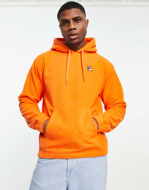 Fila – Pomarańczowa bluza polarowa z kapturem i logo, 3 z 4