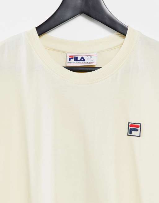 Fila Quartz Box Logo Backprint T Shirt In Beige Asos