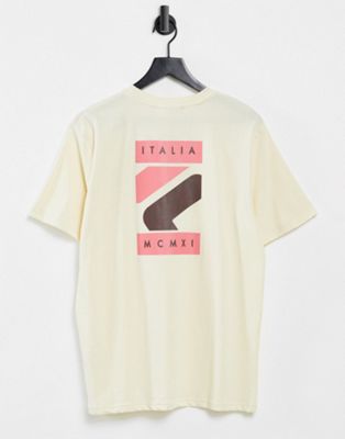 Homme Fila - Quartz - T-shirt avec imprimé logo encadré au dos - Beige