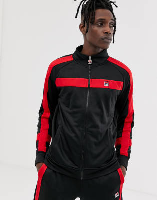 black and red fila jacket