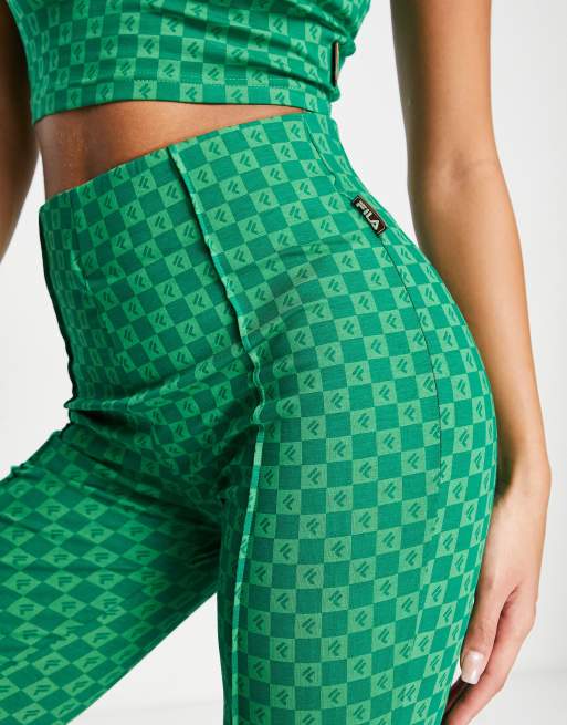 Fila retro flare pants in green, 3 of 4