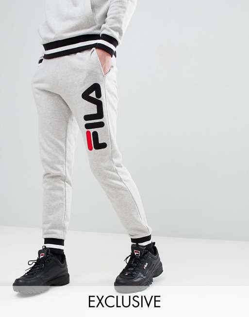 Grey fila clearance joggers