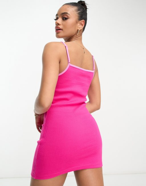 Fila rib mini dress in pink