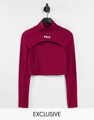 Fila ribbed cut out top in red