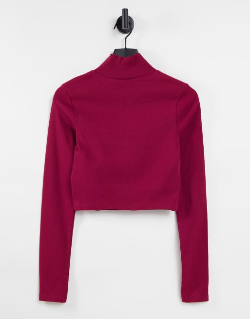 Fila ribbed cut out top in red | ASOS