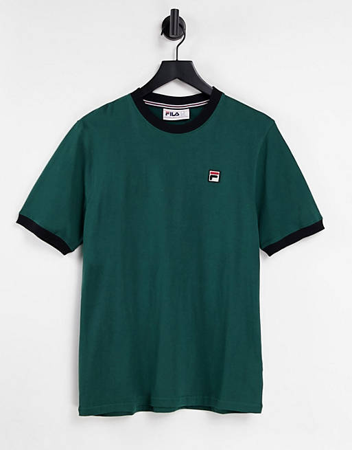 T-Shirts & Vests Fila ringer t-shirt with logo in green 