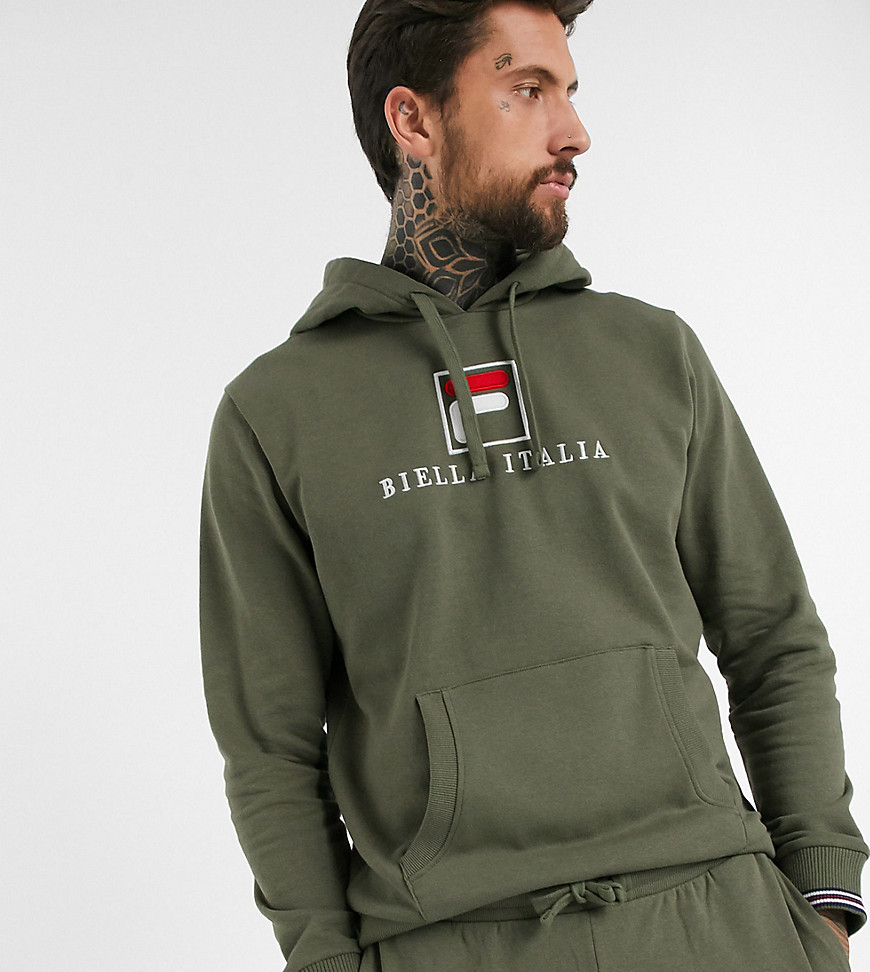 Fila Rofus Essential logo hoodie in khaki exclusive at ASOS-Green