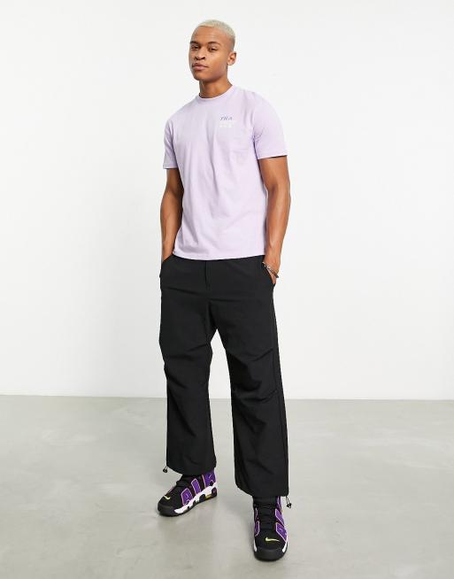 Fila Rory t shirt with back print in washed purple ASOS