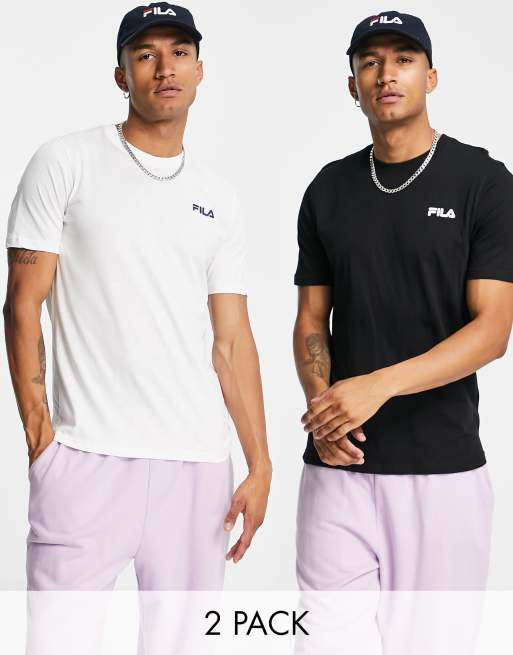 Fila - Set van 2 T-shirts met logo in wit en zwart