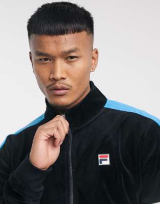 black fila velour tracksuit