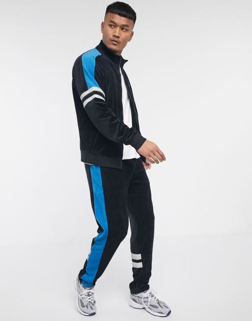 Blue velour deals fila tracksuit