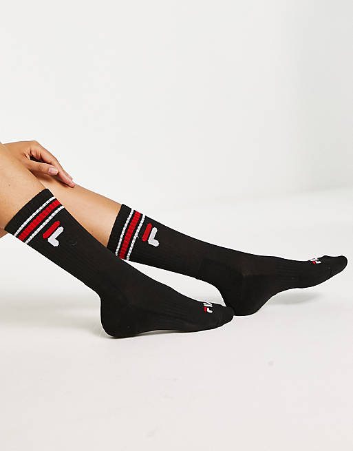Fila socks in black 3 pack | ASOS