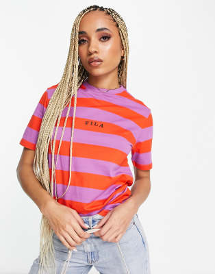 Fila striped oversized red and purple | ASOS