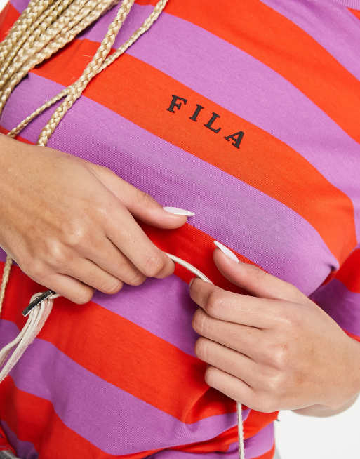 Fila striped oversized red and purple | ASOS