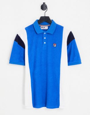 Fila striped polo shirt with logo in blue