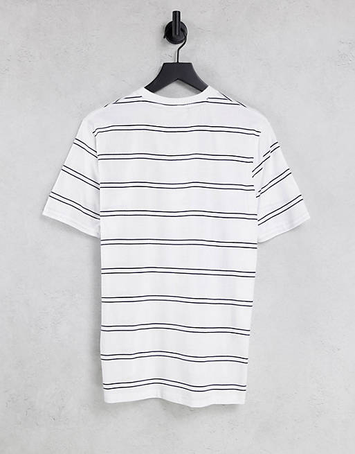 Men Fila striped t-shirt with logo in white 